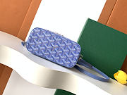Fortok Goyard Muse Mini Vanity bag blue goyardine canvas 16 x 8 x 10cm - 2