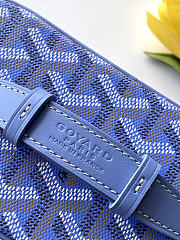 Fortok Goyard Muse Mini Vanity bag blue goyardine canvas 16 x 8 x 10cm - 6