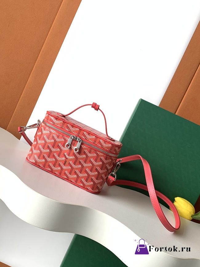 Fortok Goyard Muse Mini Vanity bag Red goyardine canvas 16 x 8 x 10cm - 1
