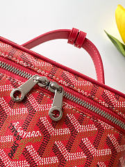 Fortok Goyard Muse Mini Vanity bag Red goyardine canvas 16 x 8 x 10cm - 6