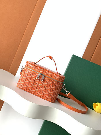 Fortok Goyard Muse Mini Vanity bag Orange goyardine canvas 16 x 8 x 10cm