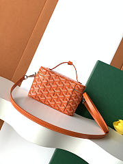 Fortok Goyard Muse Mini Vanity bag Orange goyardine canvas 16 x 8 x 10cm - 4