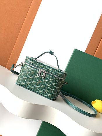 Fortok Goyard Muse Mini Vanity bag Green goyardine canvas 16 x 8 x 10cm