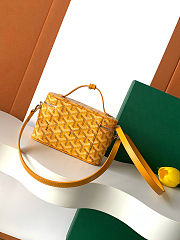 Fortok Goyard Muse Mini Vanity bag Yellow goyardine canvas 16 x 8 x 10cm  - 3