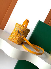 Fortok Goyard Muse Mini Vanity bag Yellow goyardine canvas 16 x 8 x 10cm  - 4