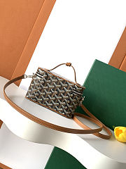 Fortok Goyard Muse Mini Vanity bag Black Brown goyardine canvas 16 x 8 x 10cm  - 2