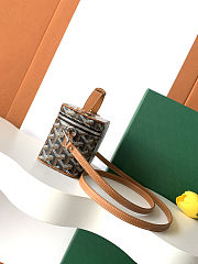 Fortok Goyard Muse Mini Vanity bag Black Brown goyardine canvas 16 x 8 x 10cm  - 3