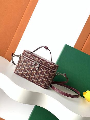Fortok Goyard Muse Mini Vanity bag Burgundy goyardine canvas 16 x 8 x 10cm