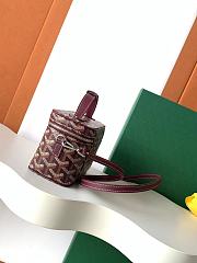 Fortok Goyard Muse Mini Vanity bag Burgundy goyardine canvas 16 x 8 x 10cm - 6