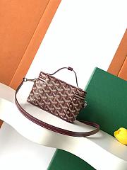 Fortok Goyard Muse Mini Vanity bag Burgundy goyardine canvas 16 x 8 x 10cm - 3