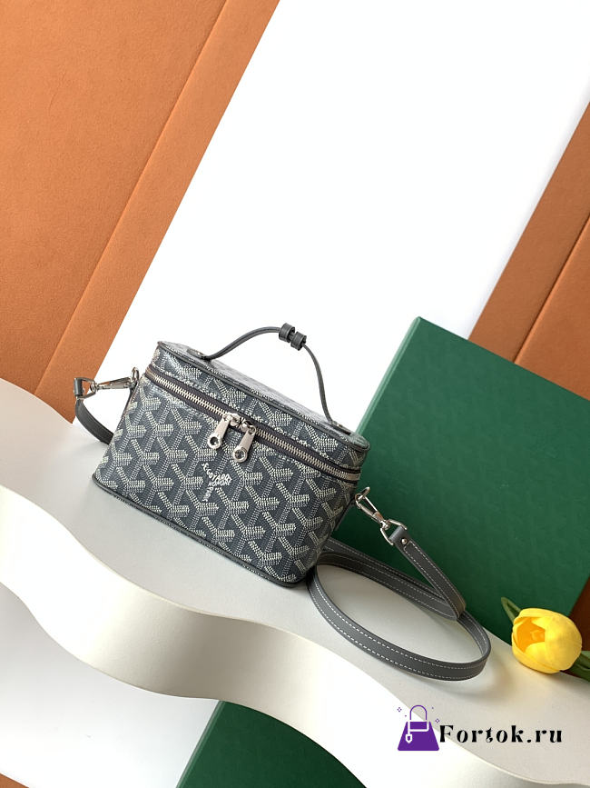Fortok Goyard Muse Mini Vanity bag Grey goyardine canvas 16 x 8 x 10cm  - 1