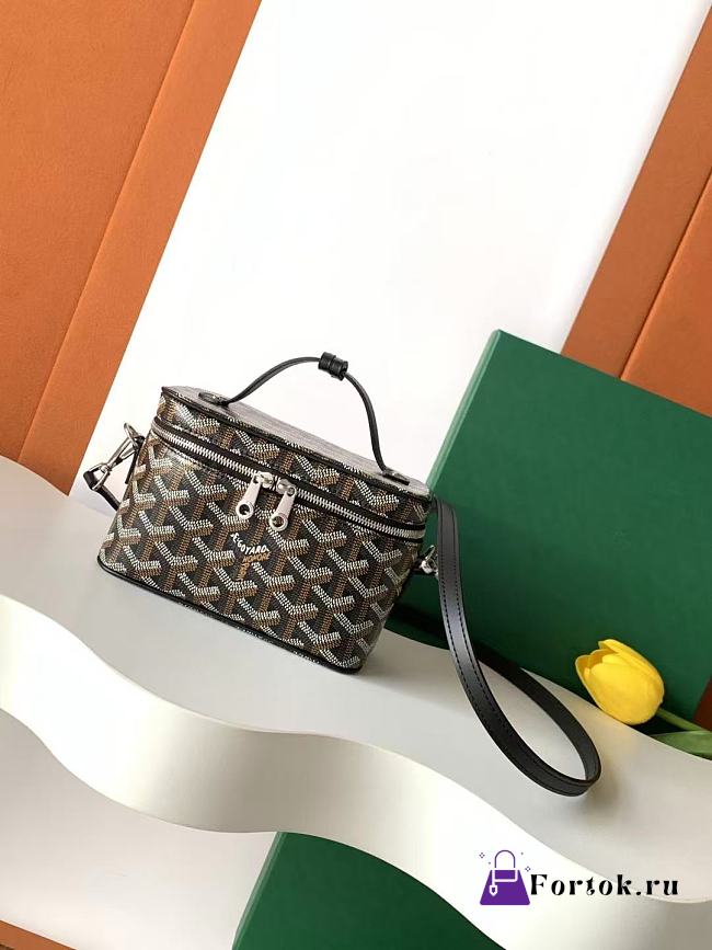 Fortok Goyard Muse Mini Vanity bag Black goyardine canvas 16 x 8 x 10cm - 1