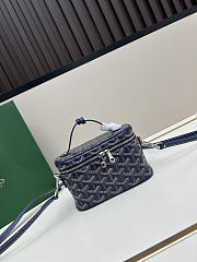 Fortok Goyard Muse Mini Vanity bag Navy Blue goyardine canvas 16 x 8 x 10cm - 1