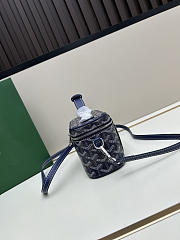 Fortok Goyard Muse Mini Vanity bag Navy Blue goyardine canvas 16 x 8 x 10cm - 2