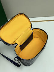 Fortok Goyard Muse Mini Vanity bag Navy Blue goyardine canvas 16 x 8 x 10cm - 4