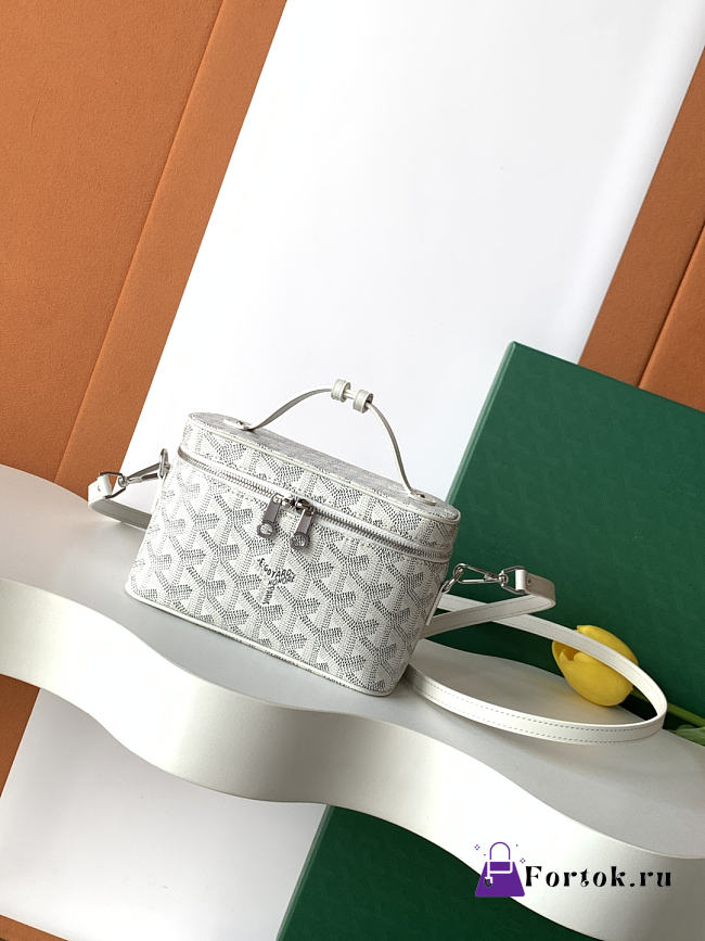 Fortok Goyard Muse Mini Vanity bag White goyardine canvas 16 x 8 x 10cm - 1