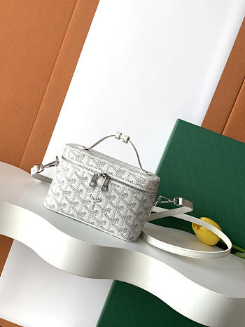 Fortok Goyard Muse Mini Vanity bag White goyardine canvas 16 x 8 x 10cm