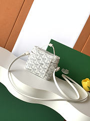 Fortok Goyard Muse Nano Vanity case white Goyardine canvas 11 x 6.5 x 9cm - 2