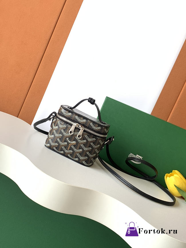 Fortok Goyard Muse Nano Vanity case Black Goyardine canvas 11 x 6.5 x 9cm - 1
