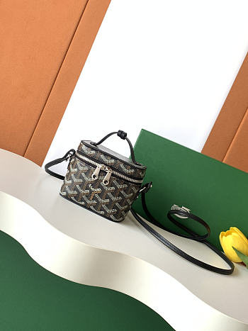 Fortok Goyard Muse Nano Vanity case Black Goyardine canvas 11 x 6.5 x 9cm