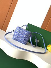 Fortok Goyard Muse Nano Vanity case Light Blue Goyardine canvas 11 x 6.5 x 9cm - 4