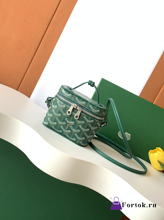 Fortok Goyard Muse Nano Vanity case Green Goyardine canvas 11 x 6.5 x 9cm - 1
