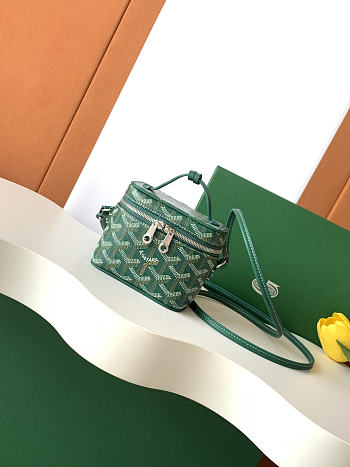 Fortok Goyard Muse Nano Vanity case Green Goyardine canvas 11 x 6.5 x 9cm