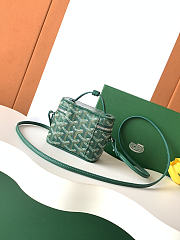 Fortok Goyard Muse Nano Vanity case Green Goyardine canvas 11 x 6.5 x 9cm - 2