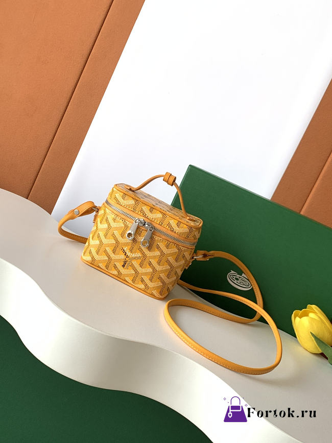 Fortok Goyard Muse Nano Vanity case Yellow Goyardine canvas 11 x 6.5 x 9cm - 1