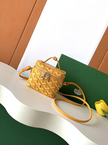 Fortok Goyard Muse Nano Vanity case Yellow Goyardine canvas 11 x 6.5 x 9cm