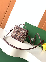 Fortok Goyard Muse Nano Vanity case Burgundy Goyardine canvas 11 x 6.5 x 9cm - 2