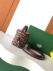 Fortok Goyard Muse Nano Vanity case Burgundy Goyardine canvas 11 x 6.5 x 9cm - 5