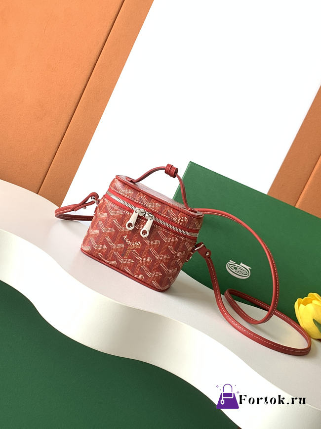 Fortok Goyard Muse Nano Vanity case Red Goyardine canvas 11 x 6.5 x 9cm - 1
