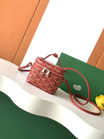 Fortok Goyard Muse Nano Vanity case Red Goyardine canvas 11 x 6.5 x 9cm
