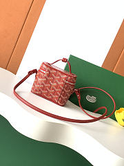 Fortok Goyard Muse Nano Vanity case Red Goyardine canvas 11 x 6.5 x 9cm - 2