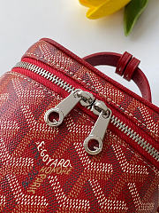 Fortok Goyard Muse Nano Vanity case Red Goyardine canvas 11 x 6.5 x 9cm - 6