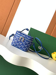 Fortok Goyard Muse Nano Vanity case Dark Blue Goyardine canvas 11 x 6.5 x 9cm - 1