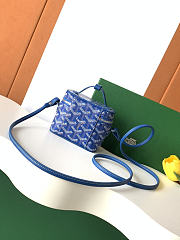 Fortok Goyard Muse Nano Vanity case Dark Blue Goyardine canvas 11 x 6.5 x 9cm - 2