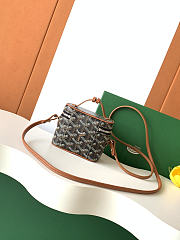 Fortok Goyard Muse Nano Vanity case Black Brown Goyardine canvas 11 x 6.5 x 9cm - 2