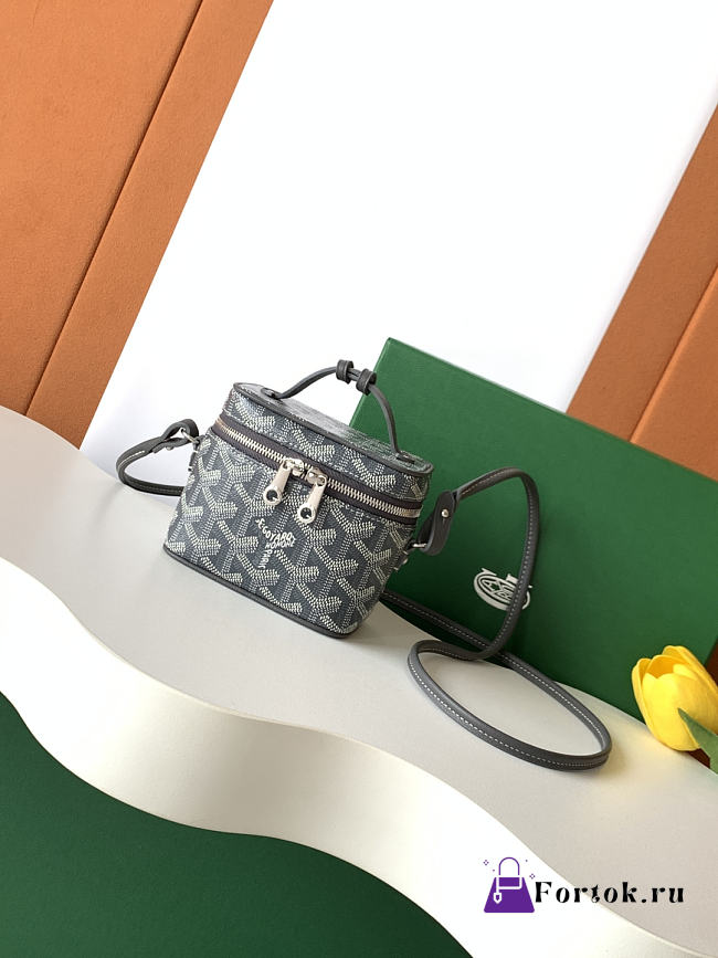 Fortok Goyard Muse Nano Vanity case Grey Goyardine canvas 11 x 6.5 x 9cm - 1