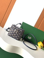 Fortok Goyard Muse Nano Vanity case Navy Blue Goyardine canvas 11 x 6.5 x 9cm - 1
