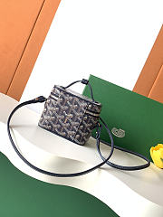 Fortok Goyard Muse Nano Vanity case Navy Blue Goyardine canvas 11 x 6.5 x 9cm - 3