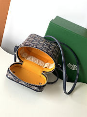 Fortok Goyard Muse Nano Vanity case Navy Blue Goyardine canvas 11 x 6.5 x 9cm - 4