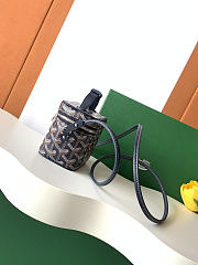 Fortok Goyard Muse Nano Vanity case Navy Blue Goyardine canvas 11 x 6.5 x 9cm - 5