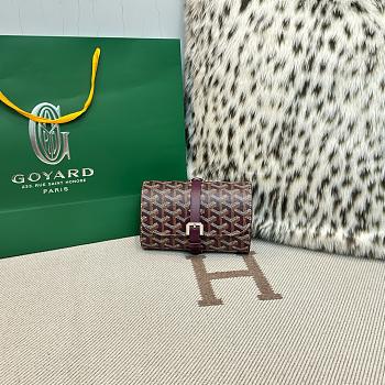 Fortok Goyard Double Travel Watch Case Burgundy 17x10x7cm