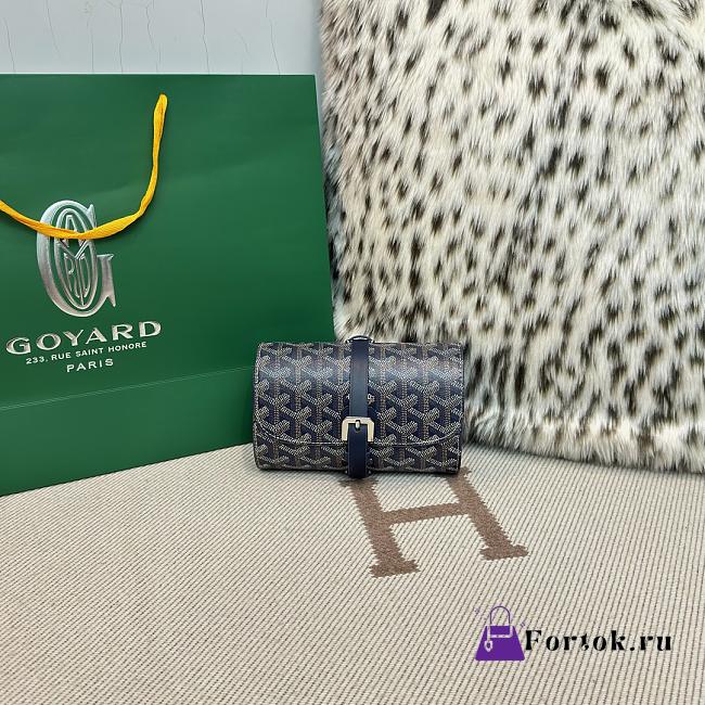 Fortok Goyard Double Travel Watch Case Navy Blue 17x10x7cm - 1