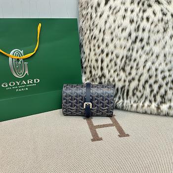 Fortok Goyard Double Travel Watch Case Navy Blue 17x10x7cm