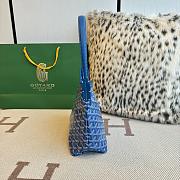 Fortok Goyard Boheme Hobo bag blue Goyardine Canvas 26cm x 11cm x 22cm - 4