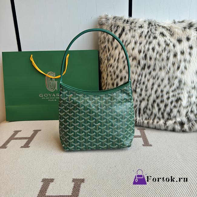 Fortok Goyard Boheme Hobo Green blue Goyardine Canvas 26cm x 11cm x 22cm - 1