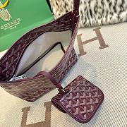 Fortok Goyard Boheme Hobo bag Burgundy Goyardine Canvas 26cm x 11cm x 22cm - 5